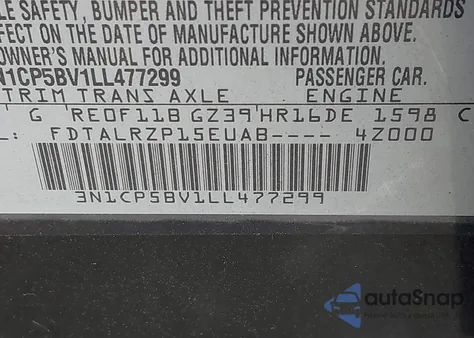 2020 Nissan Kicks S Xtronic Cvt из США, поврежденный, VIN 3N1CP5BV1LL477299